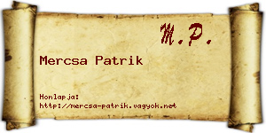 Mercsa Patrik névjegykártya